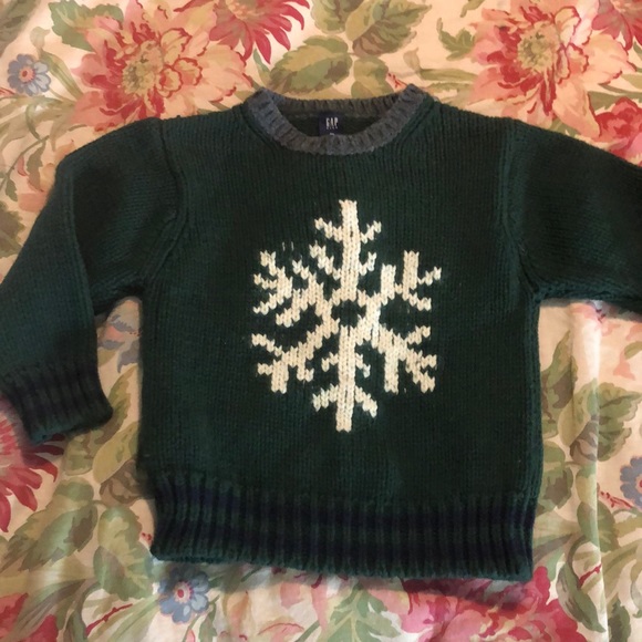 VINTAGE ‘03 Gap Kids Size XS (4) Unisex Kids Crewneck SNOWFLAKE Cotton Wool NEW - Picture 5 of 13